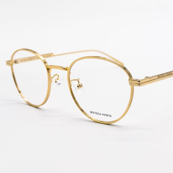 NEW BOTTEGA VENETA EYEGLASSES BV1016OA 002 ROUND GOLD UNISEX EYEWEAR BOTTEGA VEN - Picture 4 of 9